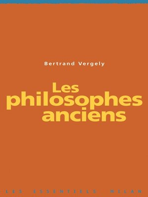 cover image of Les philosophes anciens
